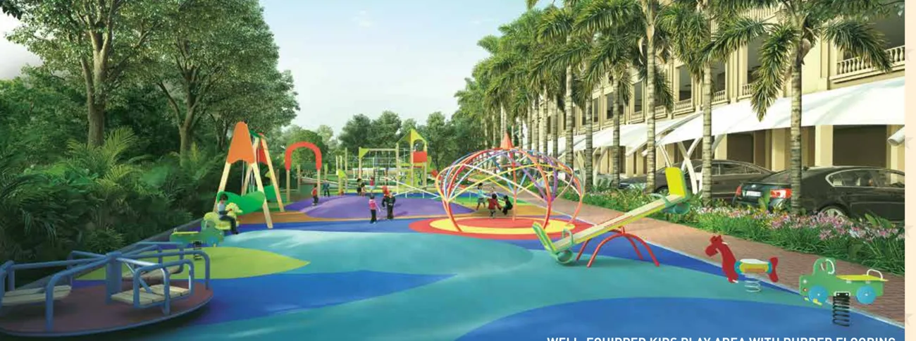Kids play area with rubber flooring